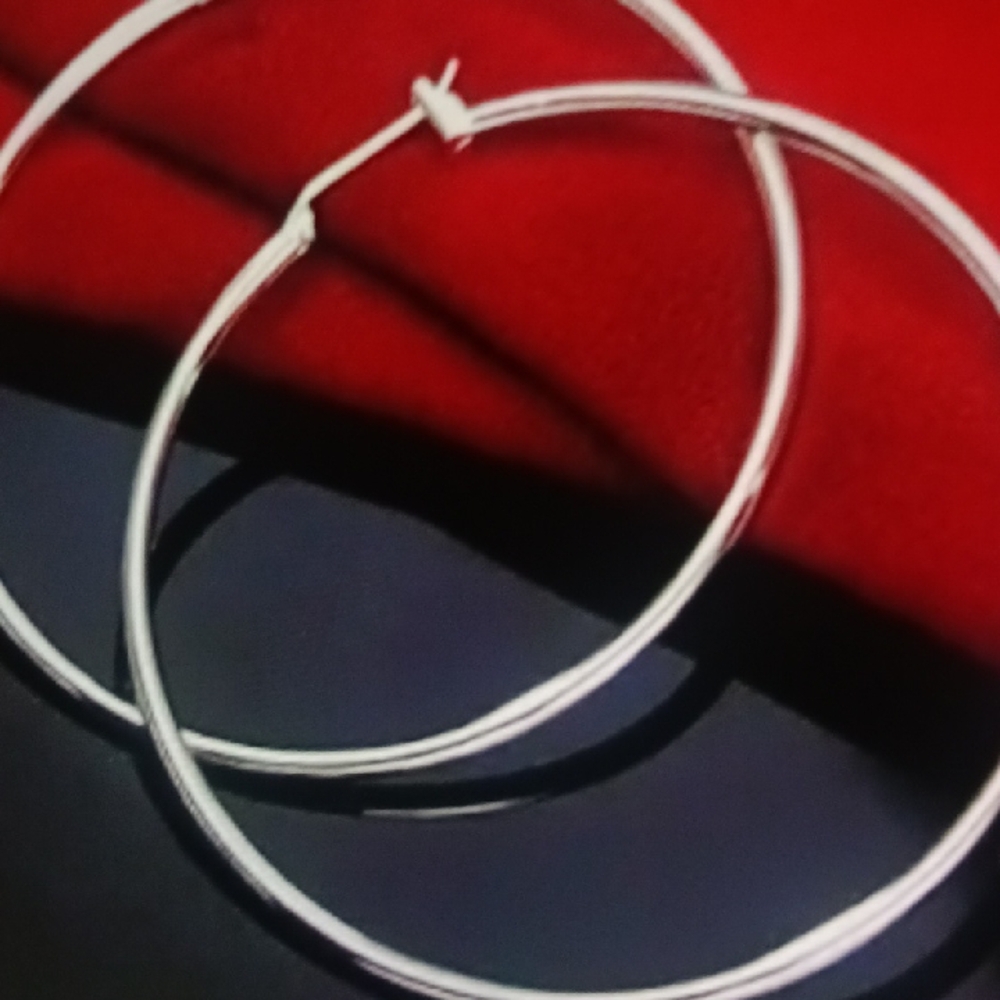 Elegant Silver Hoop Earrings2 Inch Hoops